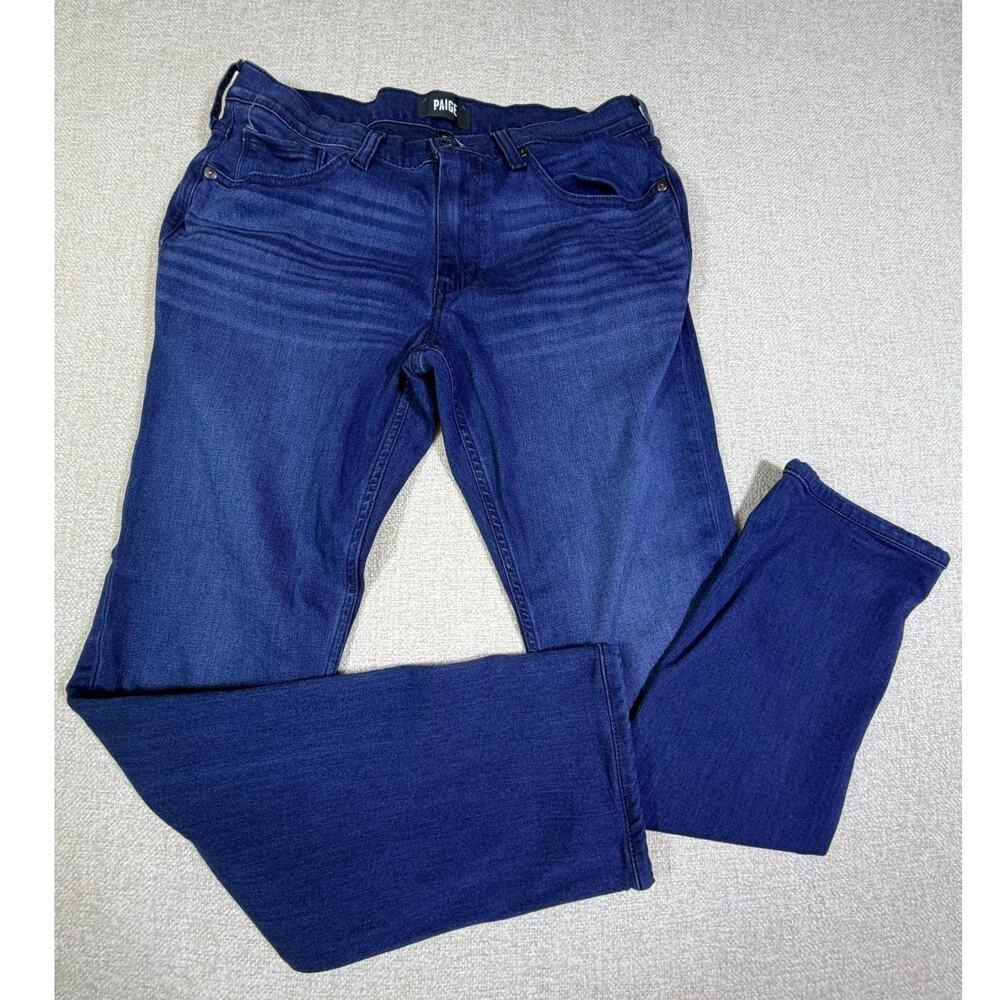 Paige Men 32 Blue 5 Pocket Straight Leg Denim Jeans Premium Stretch Casual Wear
